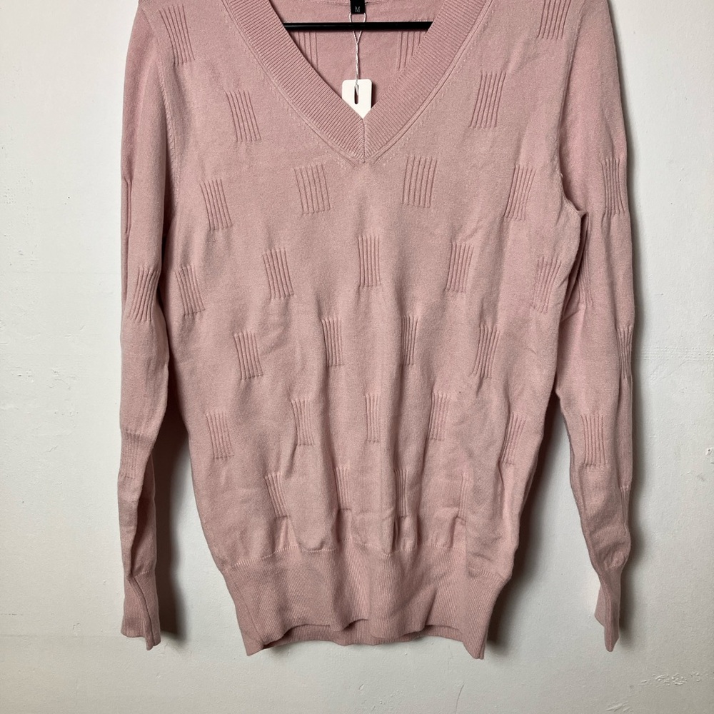 Elegant Blush V-Neck Sweater for Women